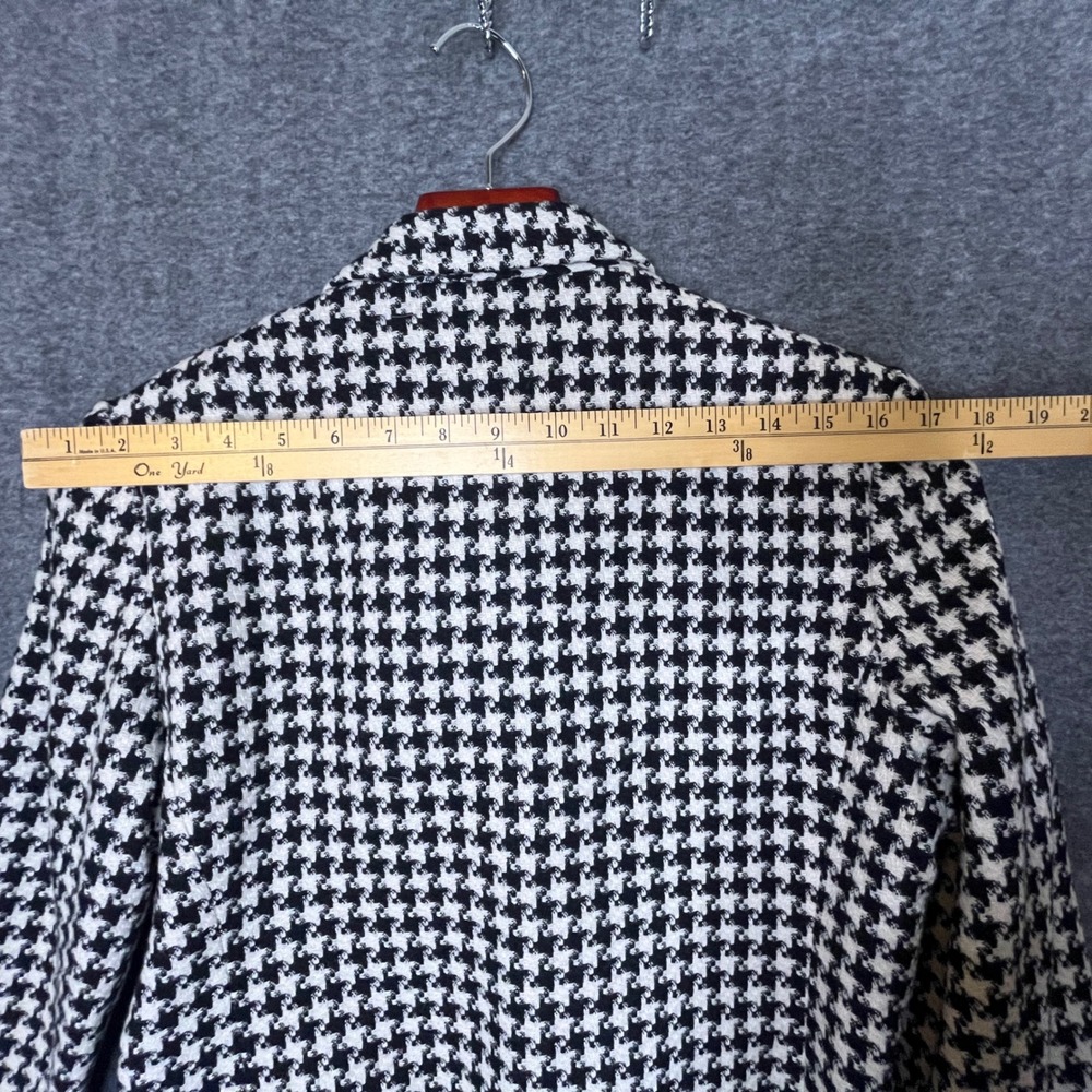 Petite Sophisticate Houndstooth Blazer Jacket Sz 8‎ Italy Classic Tweed Timeless - Picture 9 of 10